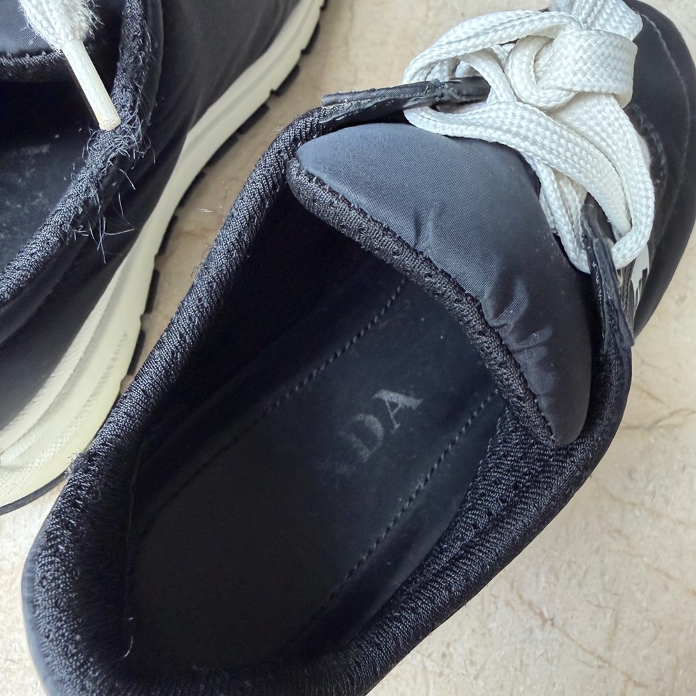 Prada Women's Black and White Sneakers - Picture 4 of 9